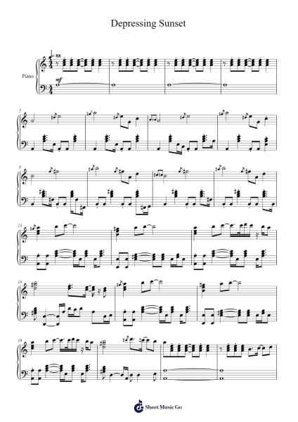 Depressing Sunset Sheet Music by Katsuo Ono-Arr.Dysaul Beaze