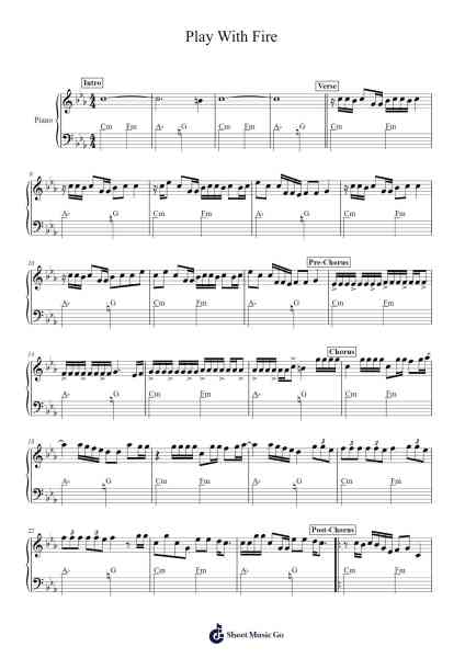 Play With Fire Sheet Music by Nico Santos-Arr.Leighborn