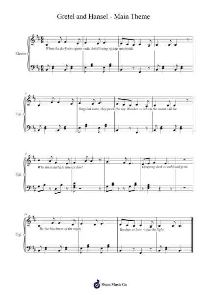 Gretel and Hansel - Main Theme Sheet Music by Misc Computer Games-Arr.Ogrite Samptian