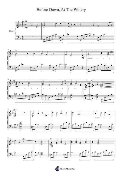 Before Dawn, At The Winery Sheet Music by Moises Nieto-Arr.Curwilde Perwin