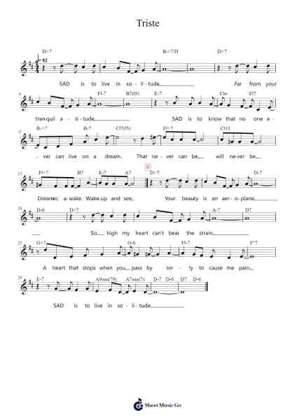 Triste Sheet Music by Antônio Carlos Jobim-Arr.Abters Bloomsteele