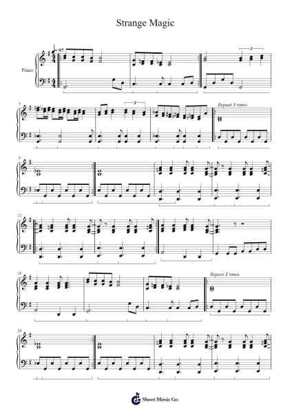 Strange Magic Sheet Music by Jeff Lynne-Arr.Bloorvogt