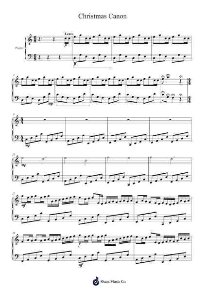 Christmas Canon Sheet Music by Thomas Re-Arr.Roxantab Mushaw