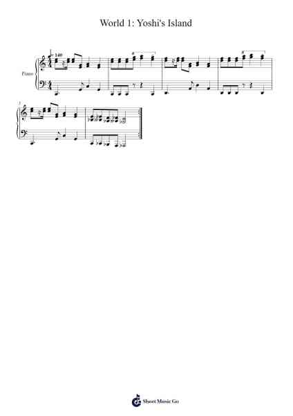 World 1: Yoshi's Island Sheet Music by Koji Kondo-Arr.Beague Kinglor
