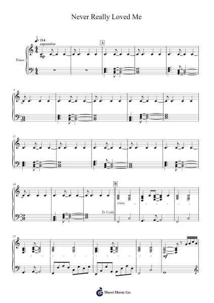 Never Really Loved Me Sheet Music by Kygo-Arr.Giswolf