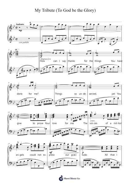 My Tribute (To God be the Glory) Sheet Music by Andraé Crouch-Arr.Shellay