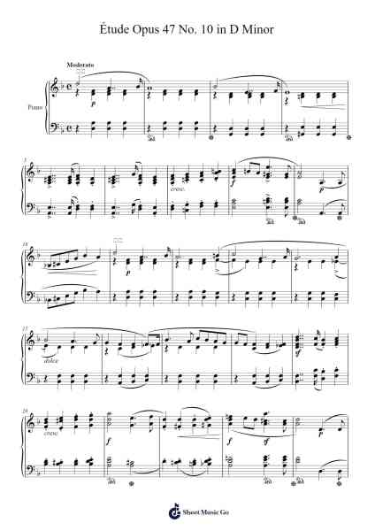 Étude Opus 47 No. 10 in D Minor Sheet Music by Stephen Heller-Arr.Rodblair