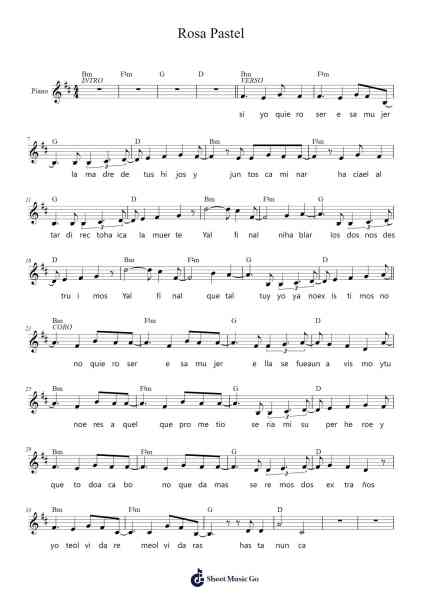 Rosa Pastel Sheet Music by Belanova-Arr.Lytckey Comnel