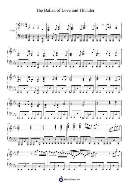 The Ballad of Love and Thunder Sheet Music by Michael Giacchino-Arr.Saxel