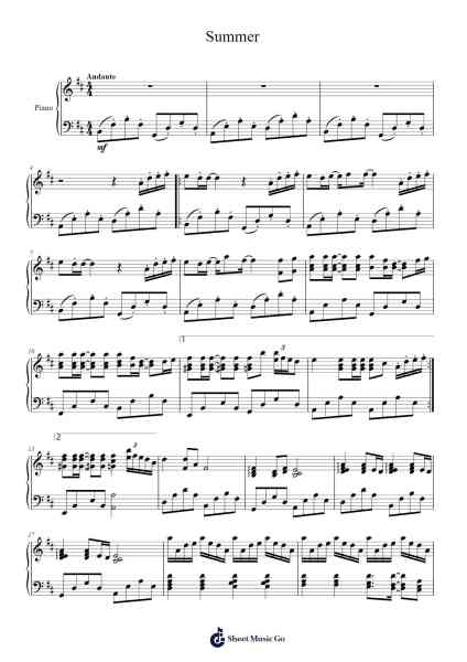 Summer (Joe Hisaishi) Sheet Music by Joe Hisaishi-Arr.Penlith