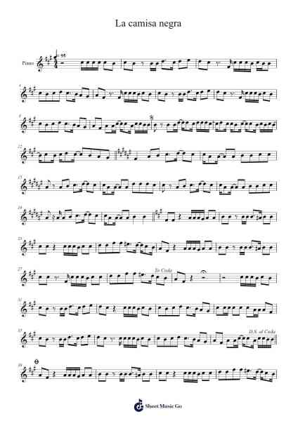 La camisa negra Sheet Music by Juanes-Arr.Wrighttab