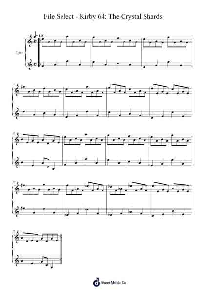 File Select - Kirby 64: The Crystal Shards Sheet Music by Hirokazu Ando/Jun Ishikawa-Arr.Gorliz