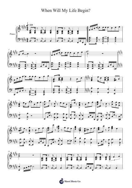 When Will My Life Begin? Sheet Music by Mandy Moore-Arr.Dilpont Trollsper