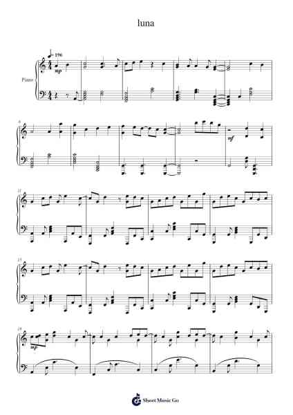 luna Sheet Music by La Nueva Luna-Arr.Hewkay Brewstience