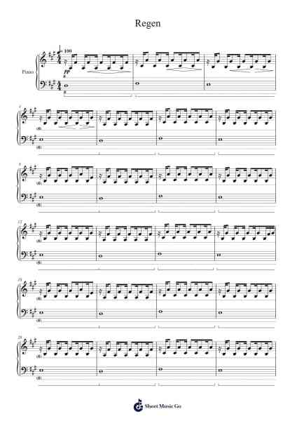 Regen Sheet Music by Enno Bunger-Arr.Clifffitch