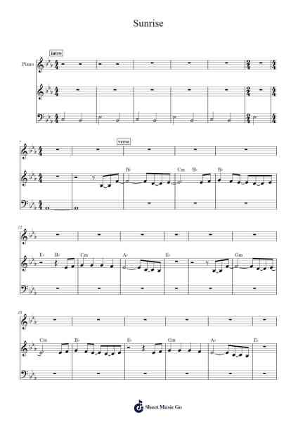 Sunrise Sheet Music by Norah Jones-Arr.Temky Pisoll