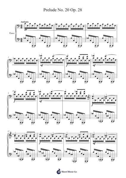 Prelude No. 20 in C Minor, Op. 28 Sheet Music by ...etc...-Arr.Prihue Roslan