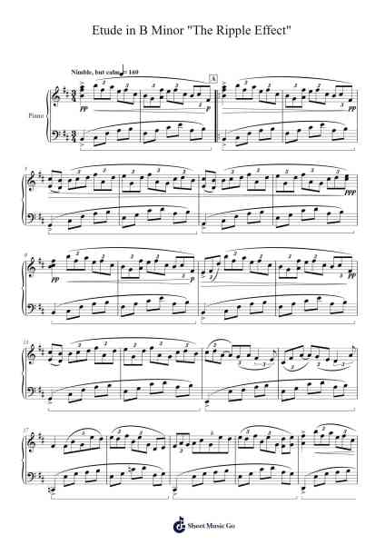 Etude in B Minor "The Ripple Effect" Sheet Music by Paolo C-Arr.Chrisriah Sheicia