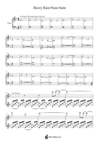 Heavy Rain Piano Suite Sheet Music by Normand Corbeil-Arr.Fasthue