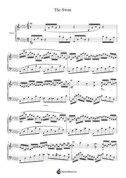 The Swan from "Carnival of the Animals" Sheet Music by undefined-Arr.Harloise Hanett