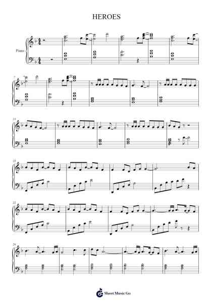 HEROES 乐谱由 Alesso - 编曲 Kaygill Clarcarr