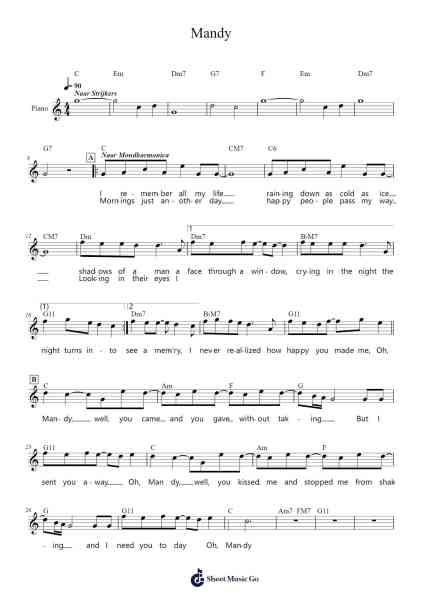 Mandy Sheet Music by Barry Manilow-Arr.Corron