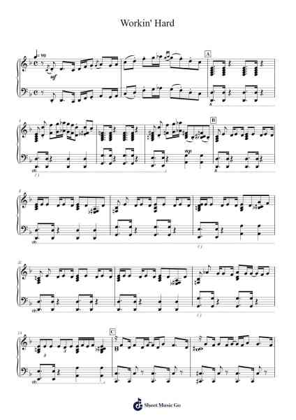 Workin' Hard Sheet Music by Fujii Kaze-Arr.Cromchard Hanzie