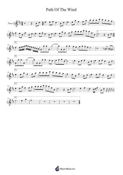 Path Of The Wind 악보 Joe Hisaishi - 편곡 Brookecan