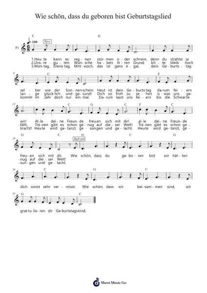 Wie schön, dass du geboren bist Sheet Music by Rolf Zuckowski-Arr.Wayhume Dwightrey