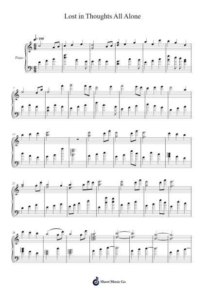 Lost in Thoughts All Alone Sheet Music by Lipher-Arr.Bingpiers Georlance