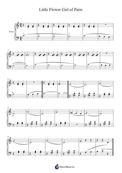 Little Flower Girl of Paris Sheet Music by Oleksandr Donchenko-Arr.Toutpeg