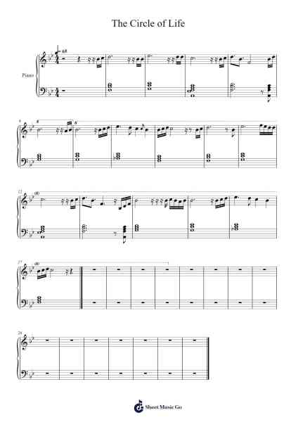 The Circle of Life (L'histoire de la vie) from The Lion King Sheet Music by Hans Zimmer-Arr.Thaga Emsia