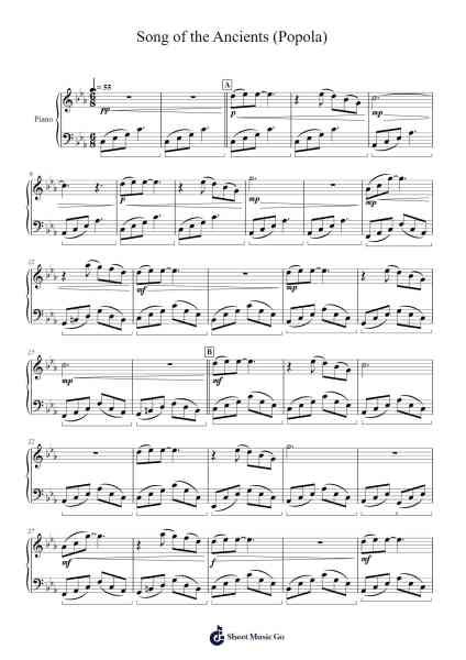 Song of the Ancients (Popola) Sheet Music by Keiichi Okabe-Arr.Chrislus Edtience