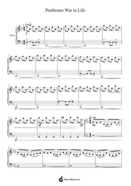 Penthouse War in Life Sheet Music by Morten Gilbert-Arr.Sumia