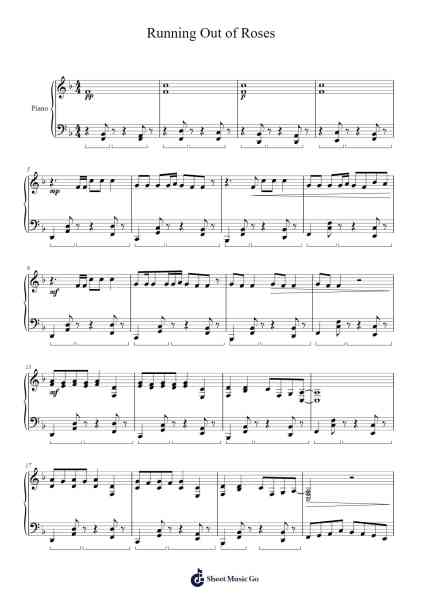 Running Out of Roses Sheet Music by Alan Walker-Arr.Spenky Chloelith