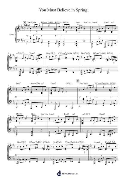 You Must Believe in Spring Sheet Music by Michel Legrand-Arr.Wano'neil Orn