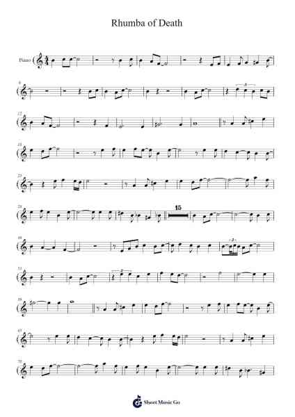 Rhumba of Death Sheet Music by Will Wood and the Tapeworms-Arr.Louisron Whitemax