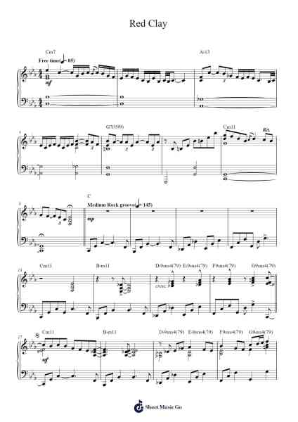 Red Clay Sheet Music by Freddie Hubbard-Arr.Kelniell Bircer