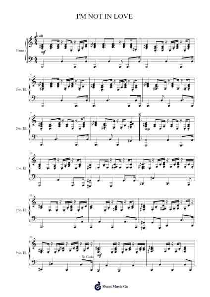 I'M NOT IN LOVE Sheet Music by 10cc-Arr.Copraine
