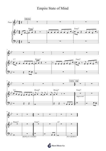 Empire State of Mind Sheet Music by Jay-Z/Alicia Keys-Arr.Stelgil Kaycia
