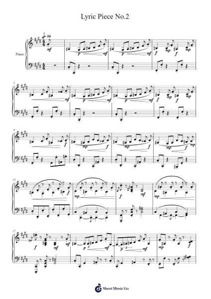 Lyric Pieces, Book 1, Op. 12: No. 2 Waltz Sheet Music by Boylety-Arr.Noahsweet