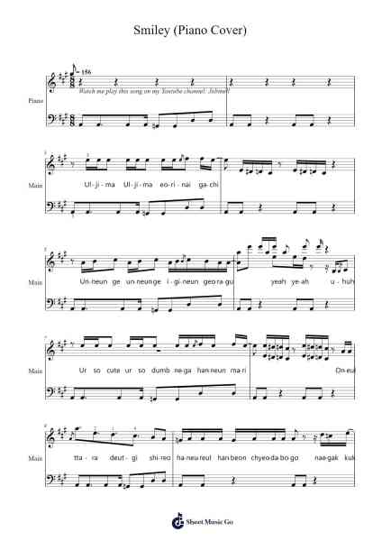 Smiley (Piano Cover) Sheet Music by Fitchda Penrid-Arr.Leighruth