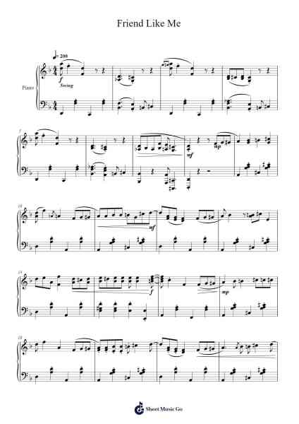 Friend Like Me Sheet Music by Alan Menken-Arr.Watblack Jackcoln