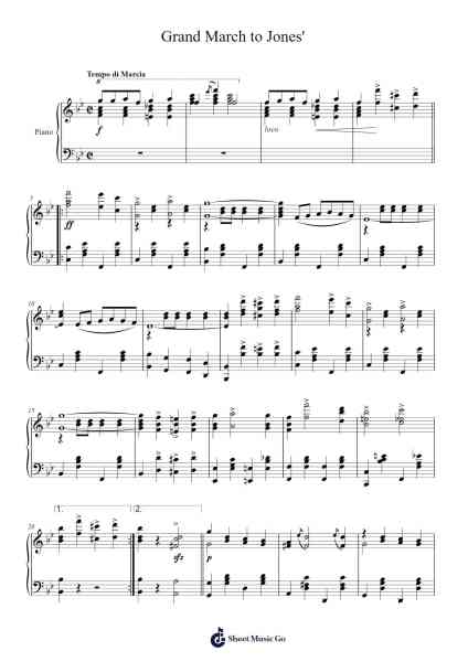 Grand March to Jones Sheet Music by Daisy Allen-Arr.Noelwyatt Northkay