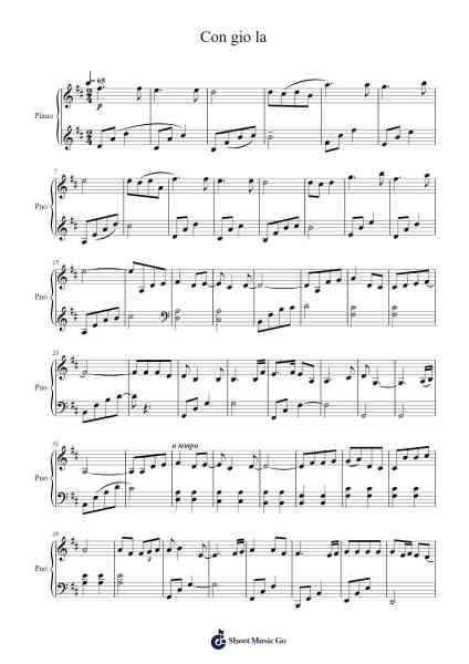Con gio la Sheet Music by tungpham1969-Arr.Bulgy Boylebaird