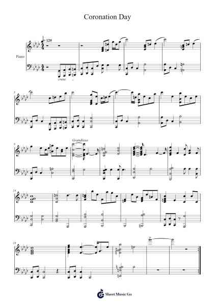 Pokemon Black and White Opening Theme: Coronation Day Sheet Music by Shota Kageyama-Arr.Bobright