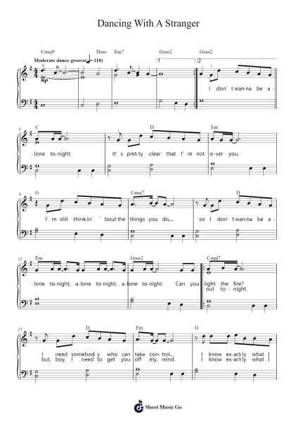 Dancing With A Stranger Sheet Music by Sam Smith/Normani-Arr.Bartcent Whitegreve