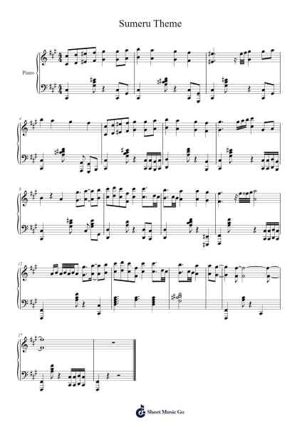 Sumeru Theme Sheet Music by karenjotpurew-Arr.Swinfred Clarkdiah