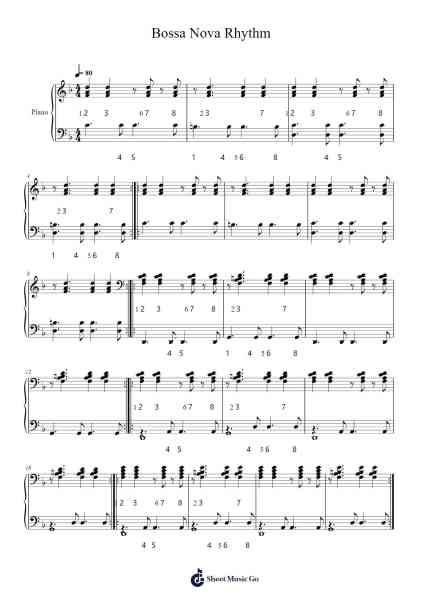 Bossa Nova Rhythm Sheet Music by Urvien Browntha-Arr.Hilltim Moobright