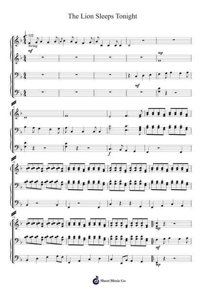 The Lion Sleeps Tonight Sheet Music by The Tokens-Arr.Pitxe